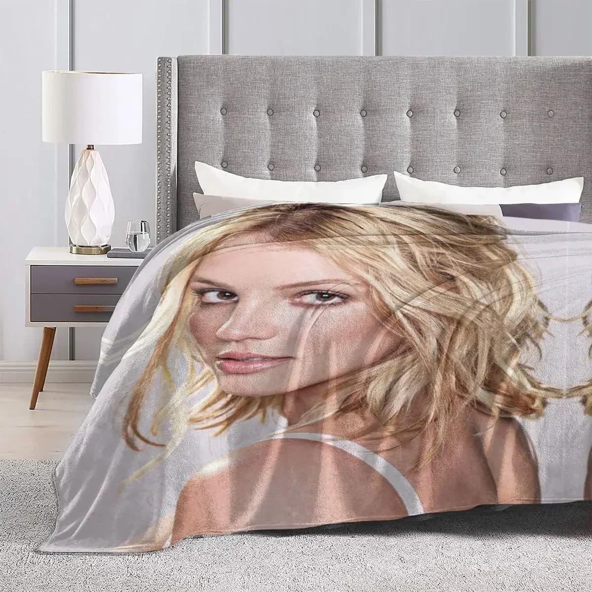 Coperta in flanella di Britney Spears, coperta super calda per letto, divano, campeggio, copriletto ispirato alla cantante pop americana