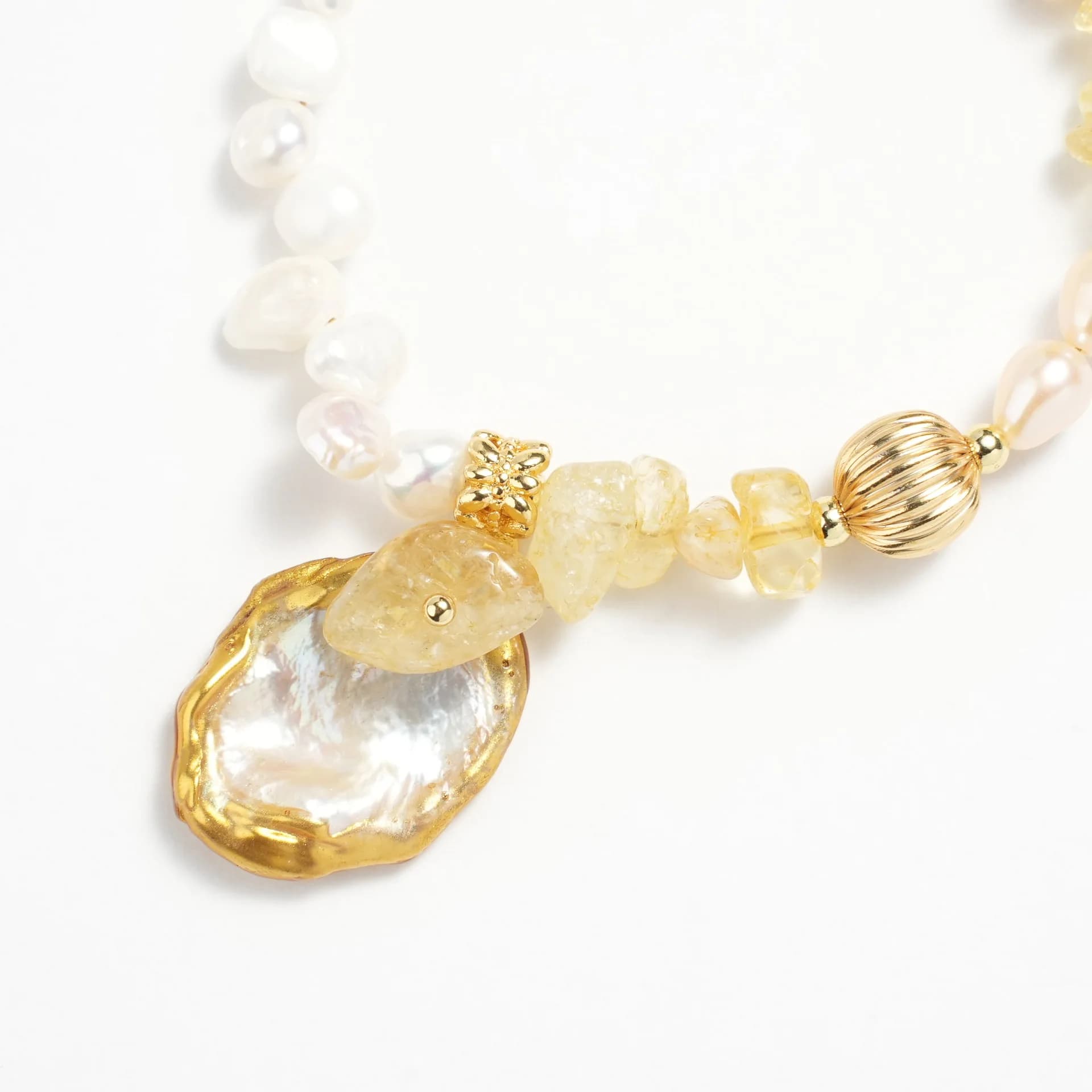New Freshwater Pearl Baroque Citrine Pendant Tassel Bracelet for Women Charm Luxurious Simple Unique Design Adjustable Bracelets