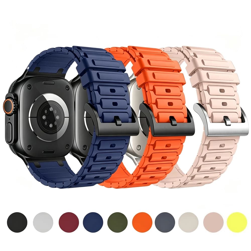 for Apple Watch Bands 49mm 46mm 45mm 44mm 42/41/40mm Metal Silicone Bracelet Correa iWatch Series Ultra 2 3/11/9/8/7/6/SE Strap