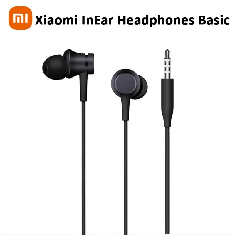 Cuffie InEar originali Xiaomi Auricolari stereo di base con microfono Auricolari per iPhone 8 7 Plus Auricolare portatile per PC Samsung