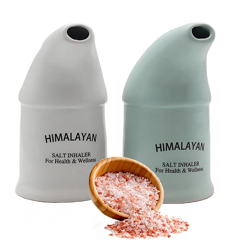Umidificatore inalatore di sale in ceramica Comodo atomizzatore di sale dell'Himalaya per la pulizia del sistema respiratorio e alleviare lo stress