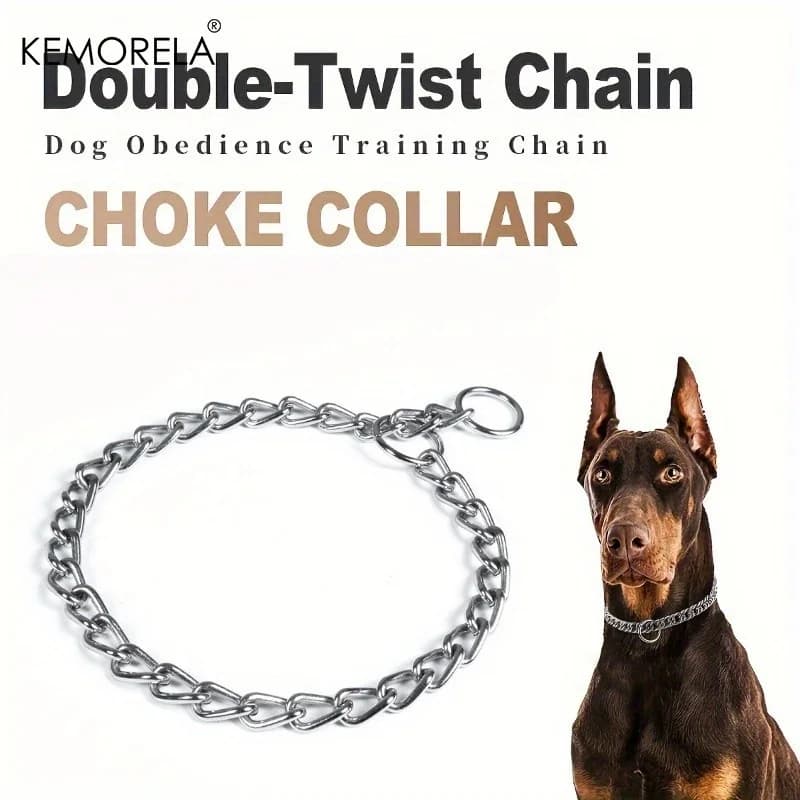 Collare starter regolabile con catena intrecciata in acciaio inossidabile per cani - Collare da allenamento resistente alla ruggine per razze piccole, medie e grandi