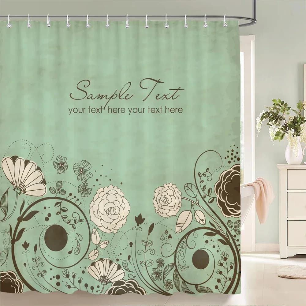 1 confezione di tende da doccia con stampa in poliestere stile fiore di arte moderna, tende da bagno divisorie con ganci, tende decorative per la casa