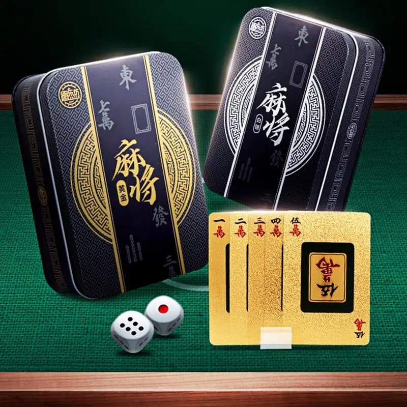Card Deck Mahjong Pattern Deck Of Playing Cards Gold Foil Poker Card Set Novelty Gift Party Favor For Boys Girls Decoration Idea