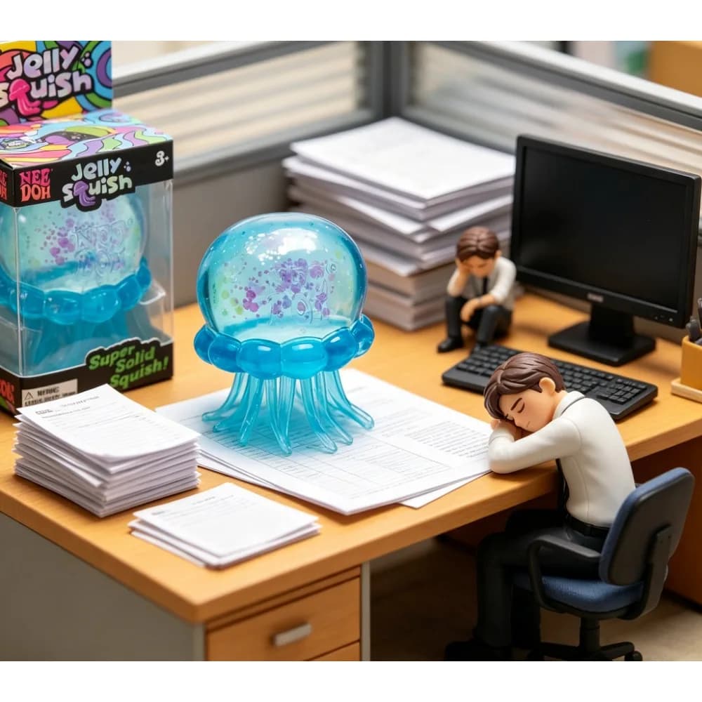 Transparent Glitter Jellyfish Squishy Toy Super Soft TPR Squeeze Stress Ball Sensory Fidget Toy for Anxiety Relief