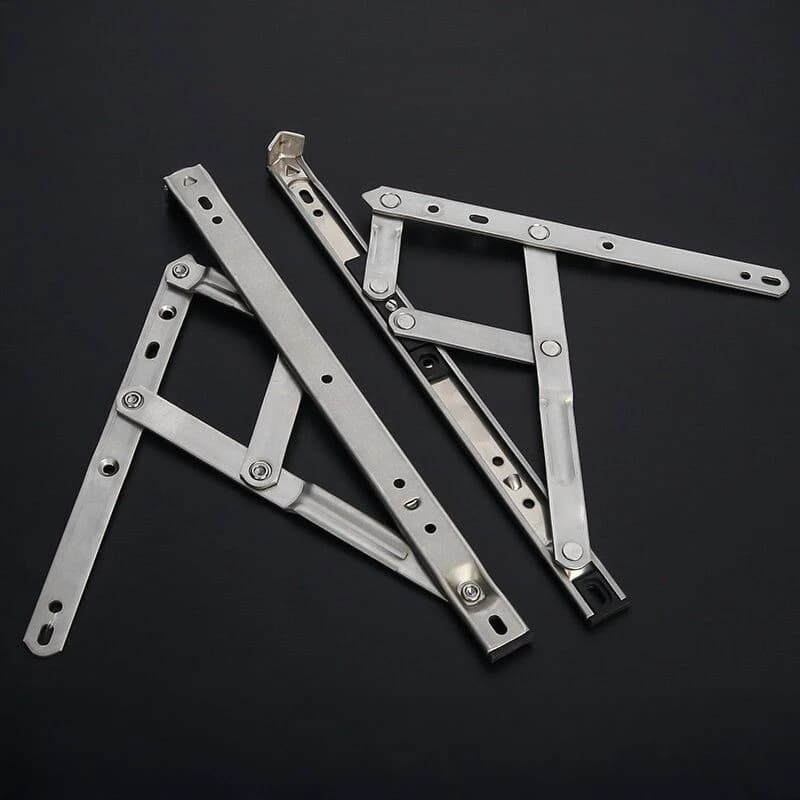 1Pc In Acciaio Inox Quattro Collegamenti Diapositiva Soggiorno Piatto Aperto Porte Finestra Fermacorda e ganci Staffa Porta Cerniera Finestra Raccordi Supporto Vento Bretelle
