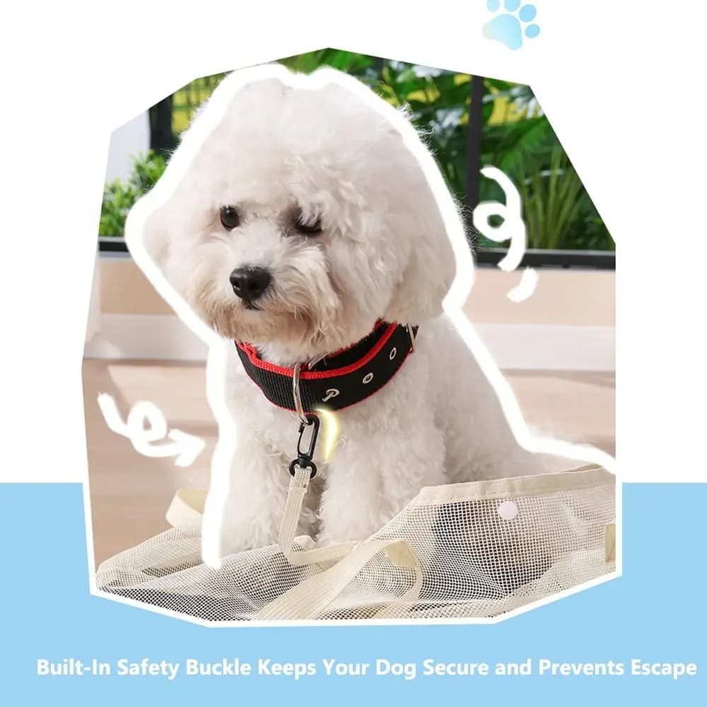 Portable Mesh Pet Carrier Bag Breathable Summer Use Dog Travel Bag Shoulder Crossbody Comfortable Foldable Pet Tote