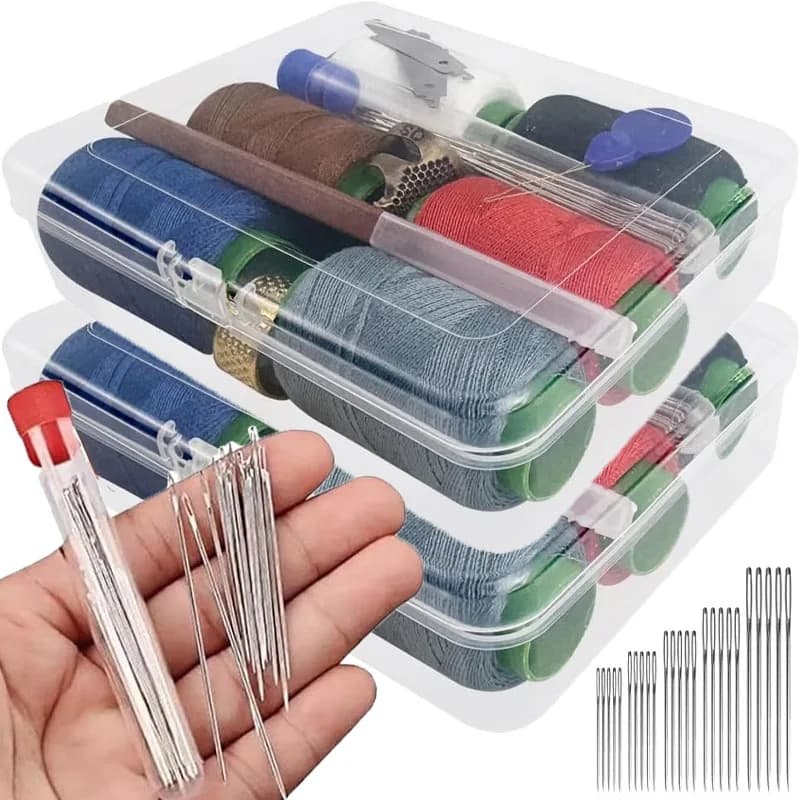 32/43pcs Big Eye Sewing Needles Set Portable Clothing Sewing Embroidery Cross Repair Needles Kits DIY Apparel Sewing Needles