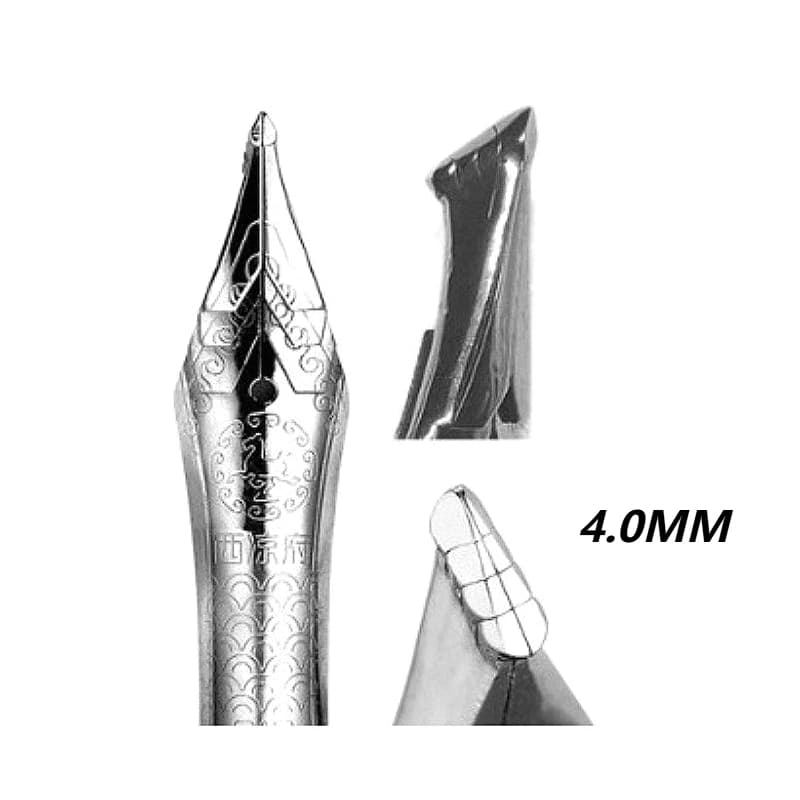 BALAOYE No.5 Stacked Long Knife Resin Fountain Pen Nib Three Layers 4.0mm Tip Practice Collection Calligraphy Pens Stationery