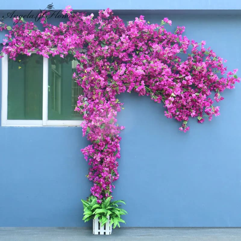 Artificial Flowers Fai-da-Te, Bouganvillea Garland, Floral Wall, Decoration for Balcony and Garden, Wedding and Festive Background