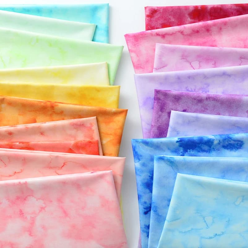 Tessuto di cotone patchwork fatto a mano fai da te acquerello sbavato sfumato per cucire abiti abiti da mezzo metro