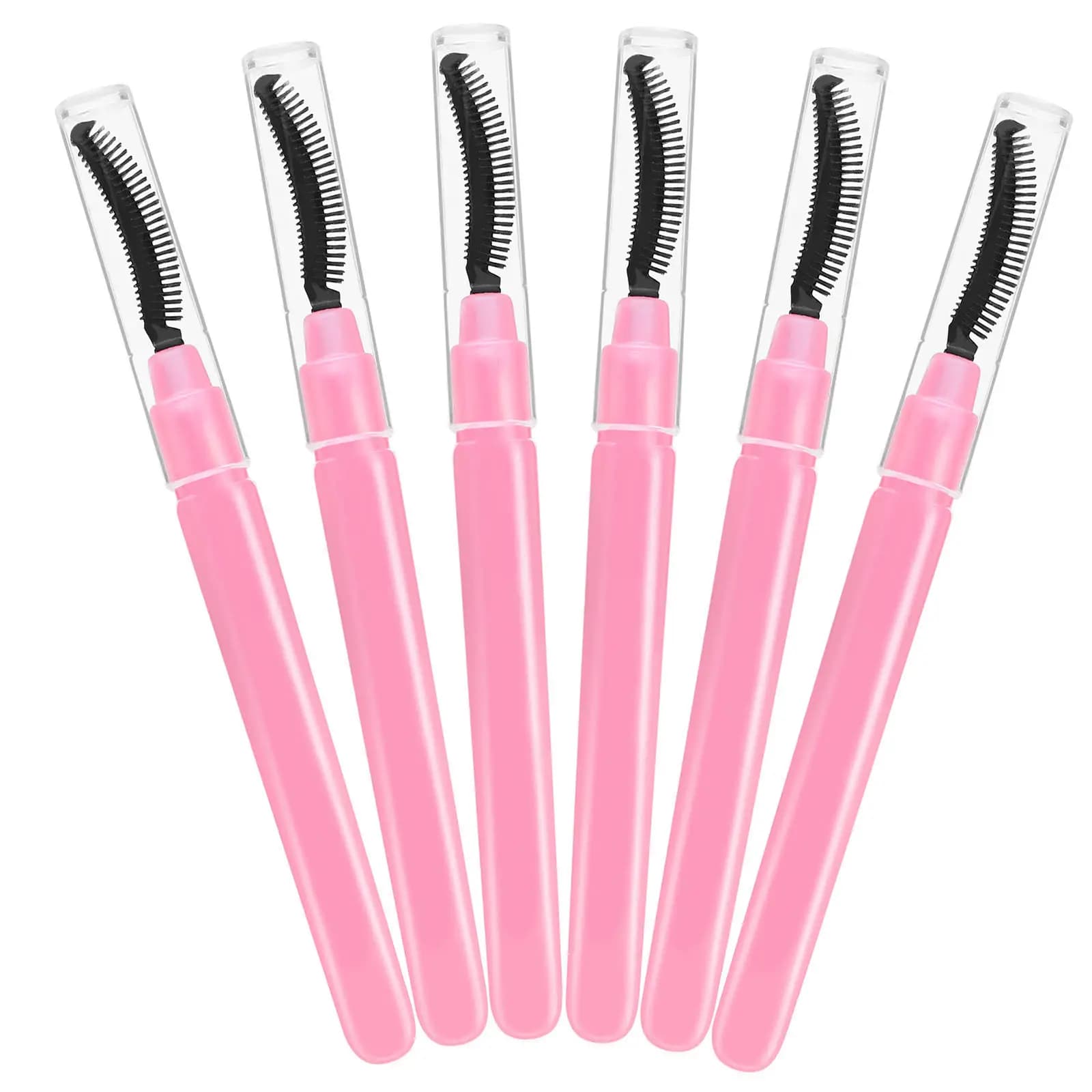 Set di 6 Spazzole per Ciglia con Setole in Silicone, Strumento Delicato per il Trucco degli Occhi, Applicatore da Viaggio per Mascara, Spazzola per Ciglia