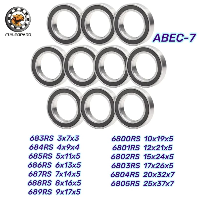 10 cuscinetti a sfera 6802-2RS 15x24x5mm ABEC-7 in acciaio cromato 6800 6801 6803 6804 2RS per mozzi ruota bici anteriori e posteriori