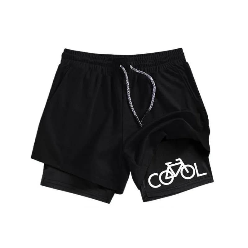 Double Deck Men's Breathable Athletic Shorts Quick Drying Double Layered Multi-functional Summer Running and Cycling Towel Loop