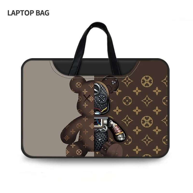 Borsa per laptop da 16 pollici con orso violento a doppia faccia per Apple MacBook 15 Custodia per computer Custodia per MacBook Air 13 Borse per laptop