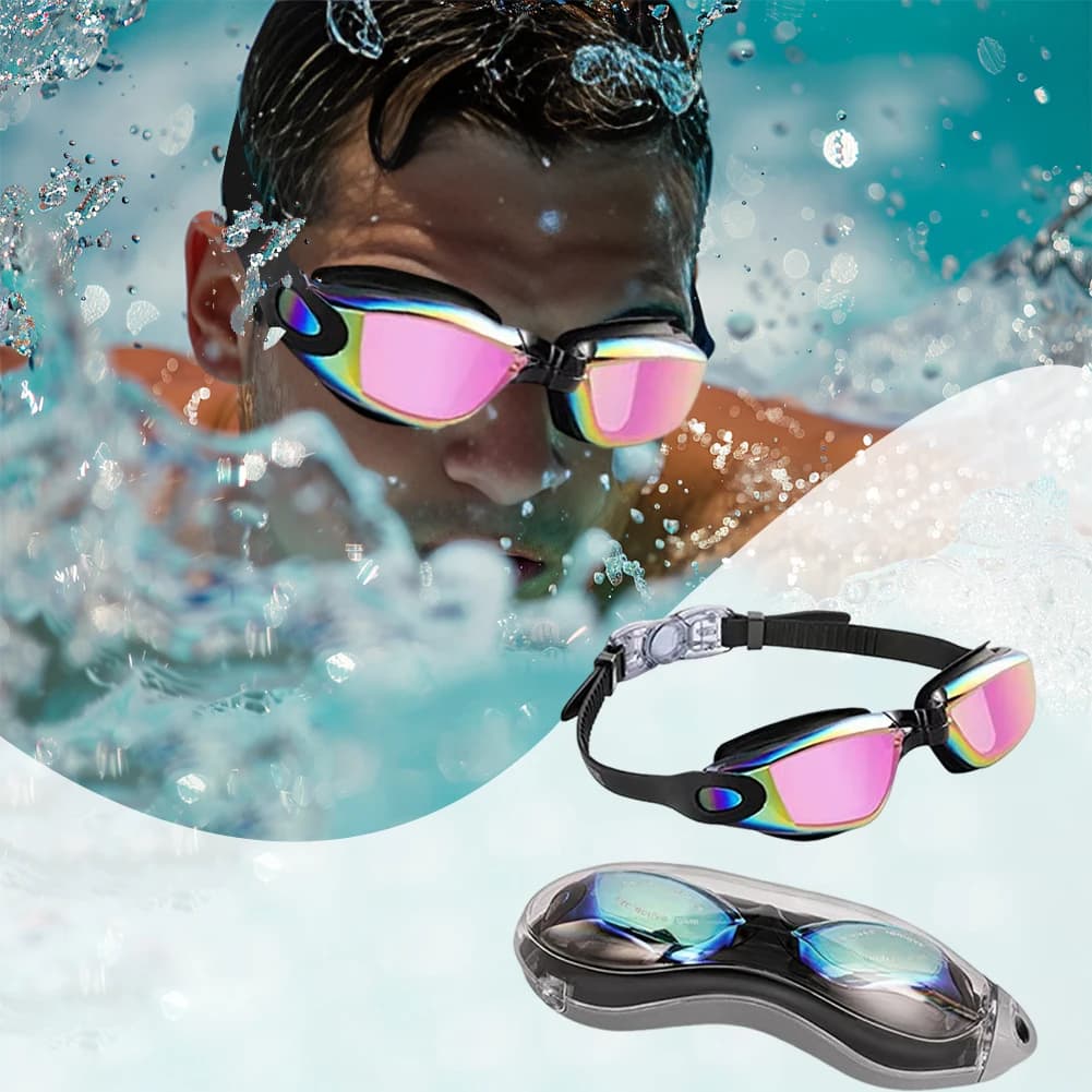 Occhialini da nuoto per adulti Occhialini da nuoto antiappannamento Occhiali da nuoto HD regolabili Protezione UV Occhialini da nuoto per l'allenamento del nuoto