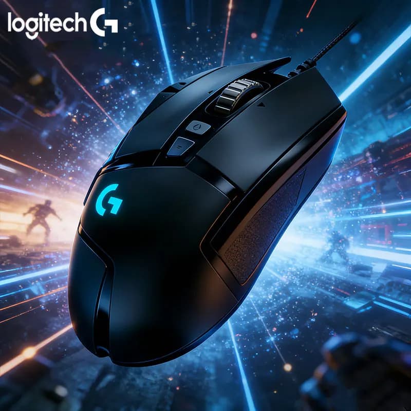 Gaming Logitech G502 Mouse with RGB Lighting, Rechargeable, Long Battery Life, Multipurpose for Gaming, Entertainment and Office