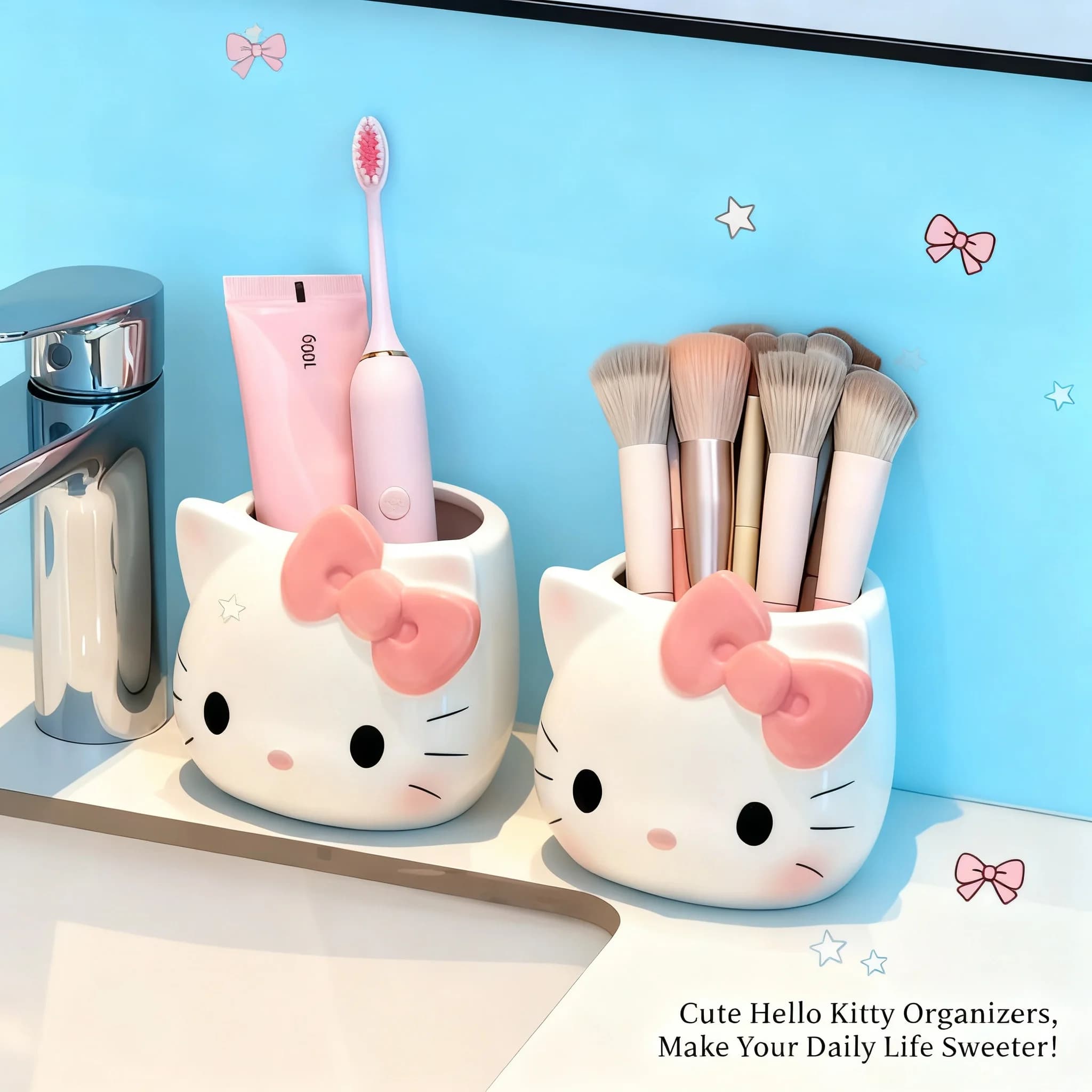 Sanrio Hello Kitty Organizer da scrivania creativo per ufficio, simpatico portapenne multifunzionale, scatola portaoggetti per cosmetici, regali estetici Y2K