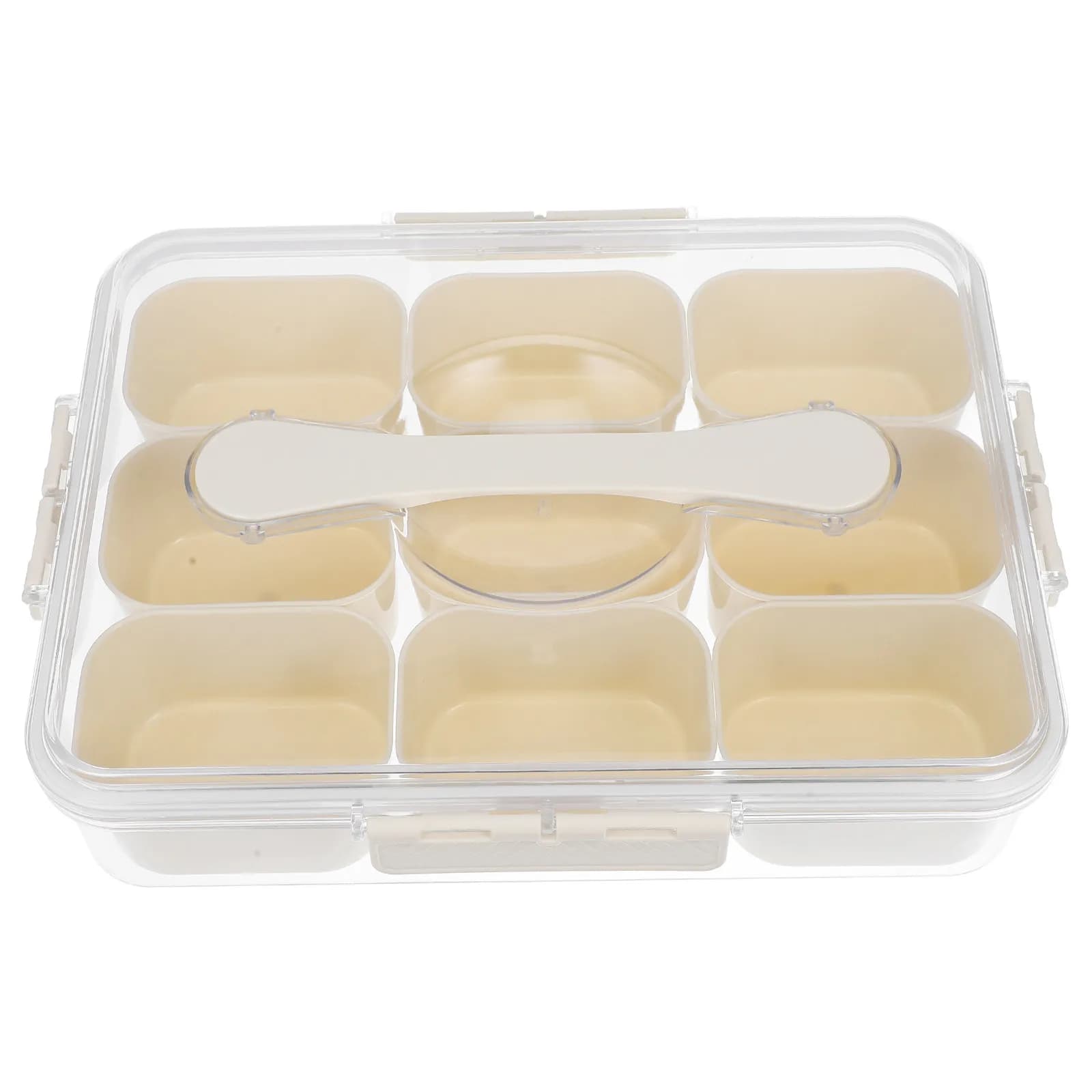 9-Compartment Dried Fruit Box Compartment Snack Serving Tray with Lid Food Storage Container for Nuts Cookies Candies Fruits
