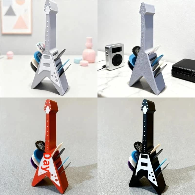 Scatola Portaplettri Stampata in 3D, Organizzatore e Espositore, Contenitore Portatile per Plettri da Chitarra