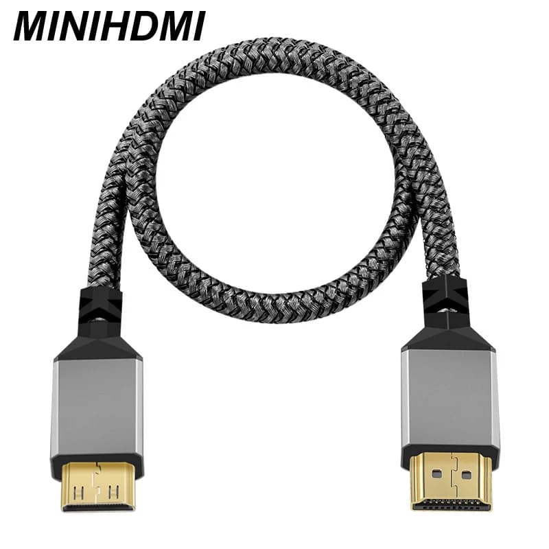 MINI HDMI cable to HDMI nylon HDMI2.0 MINIHDMI Male to Male 4K 60HZ HD 1080P Converter Adapter 1M 2M 3M 5M 10M Wire TV Room