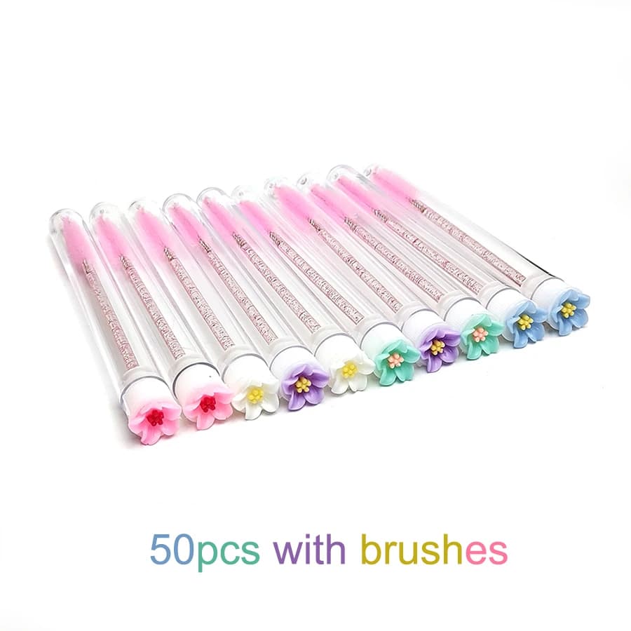 10/50pcs Eyebrow Brush Tubes Reusable Mascara Bacchetta Eyebrow Brush Dustproof Tube Mascara Stick Applicators LAUKISS Makeup Brush