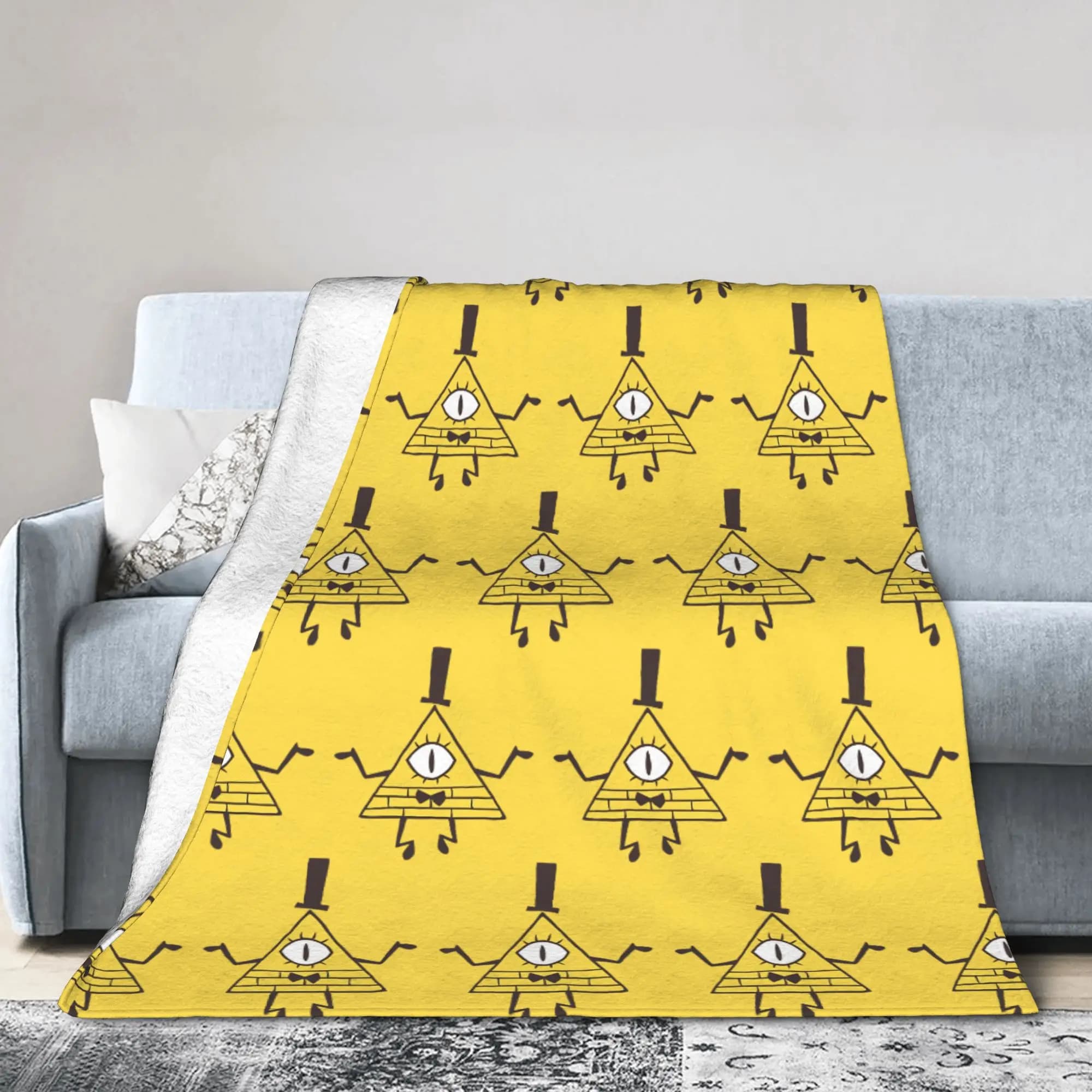 Bill Cipher Gravitys Falls Coperta in velluto Decorazione tessile Coperta calda portatile per letto Biancheria da letto da ufficio