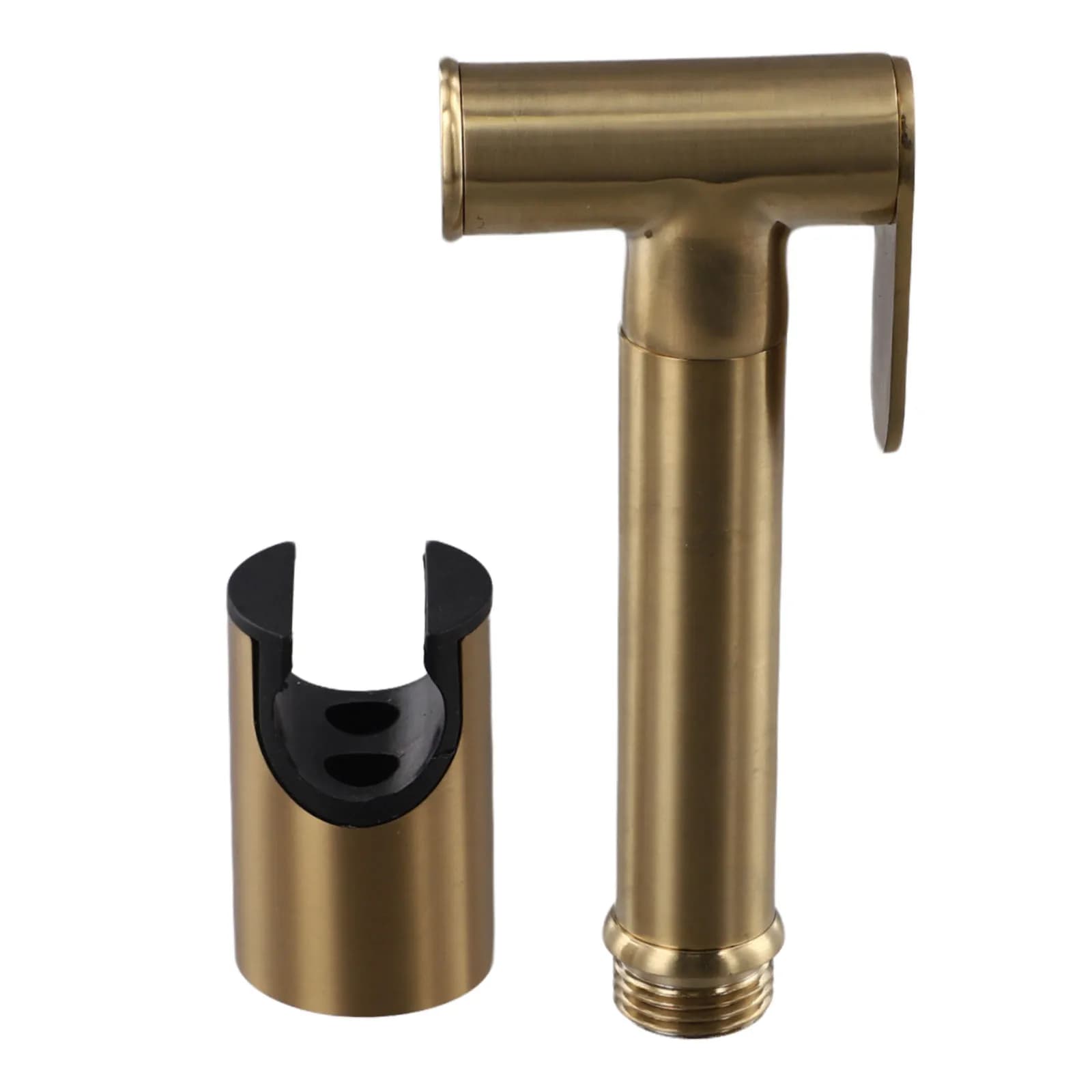 Rubinetto per bidet in ottone spazzolato oro Rubinetto singolo per acqua fredda Bidet portatile Set doccia a spruzzo WC Spruzzatore Shattaf Doccia igienica