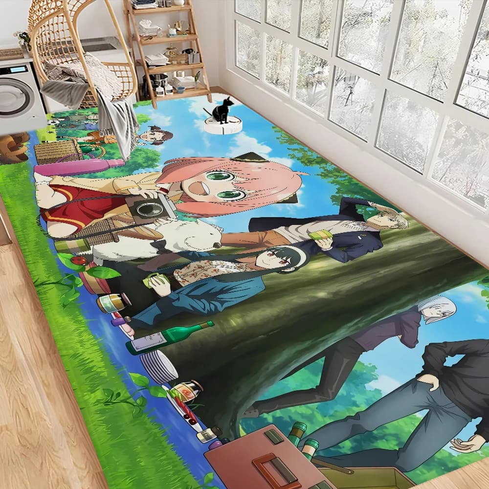 Anime Spy X Family Tappetino da bagno Camera dei bambini Decorazione camera da letto Balcone Zerbino antiscivolo Soggiorno Tappeto di benvenuto