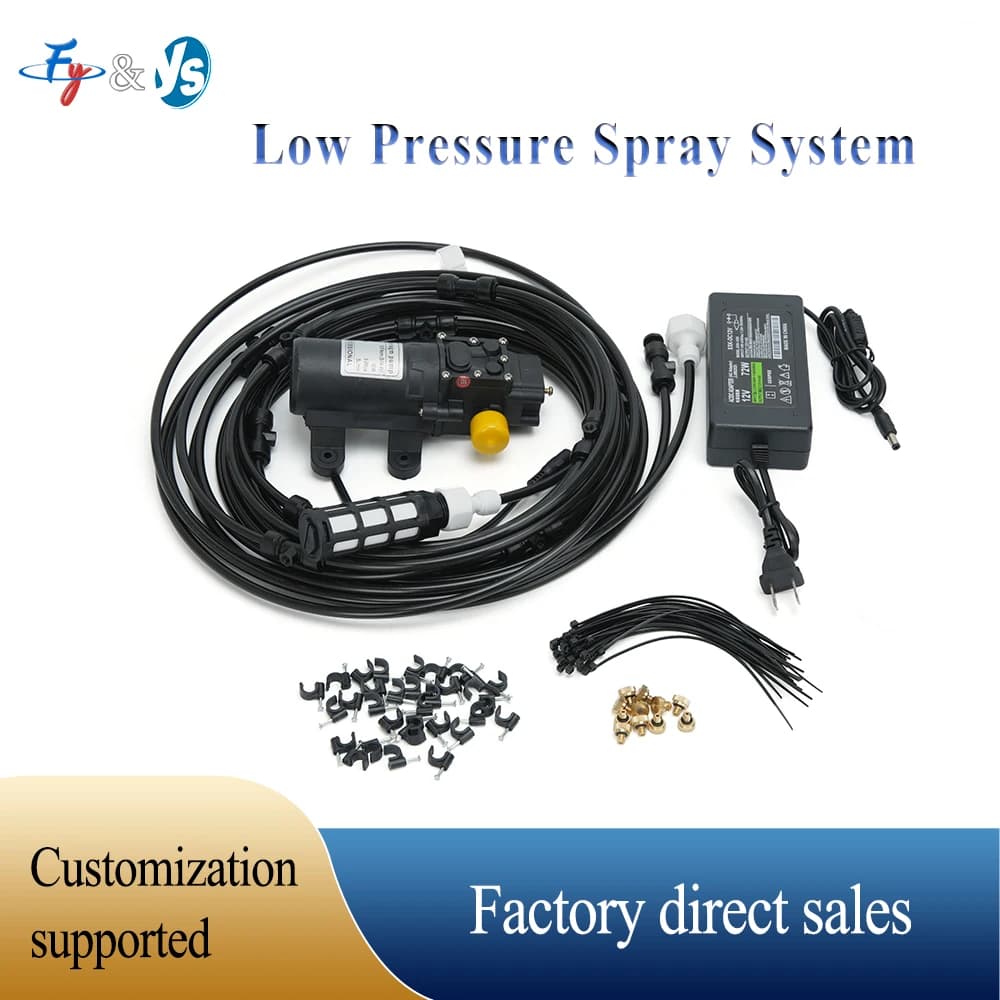 Portable Misting Cooling System 6-18M Electric Water Spray Kit with Brass Nozzle Outdoor Cooling Mister Patio Garden Irrigation