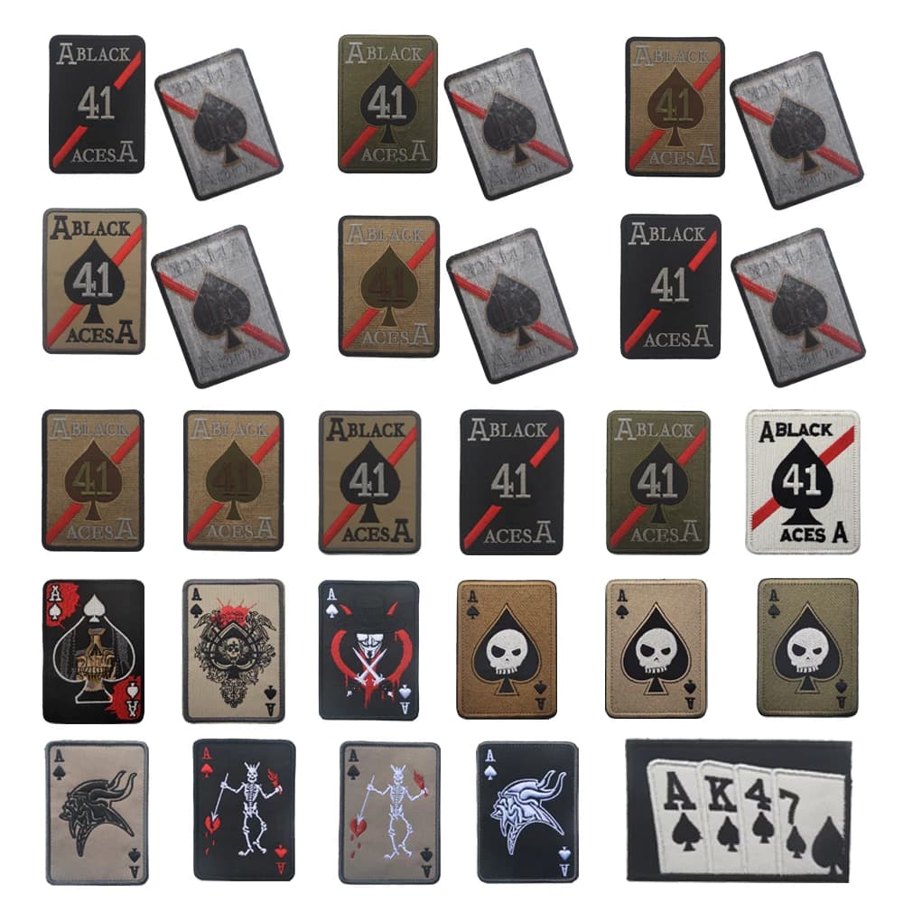 Carta da gioco ricamata personalizzata carta da braccio una borsa con Badge magico ricamato accessorio per zaino patch per abbigliamento