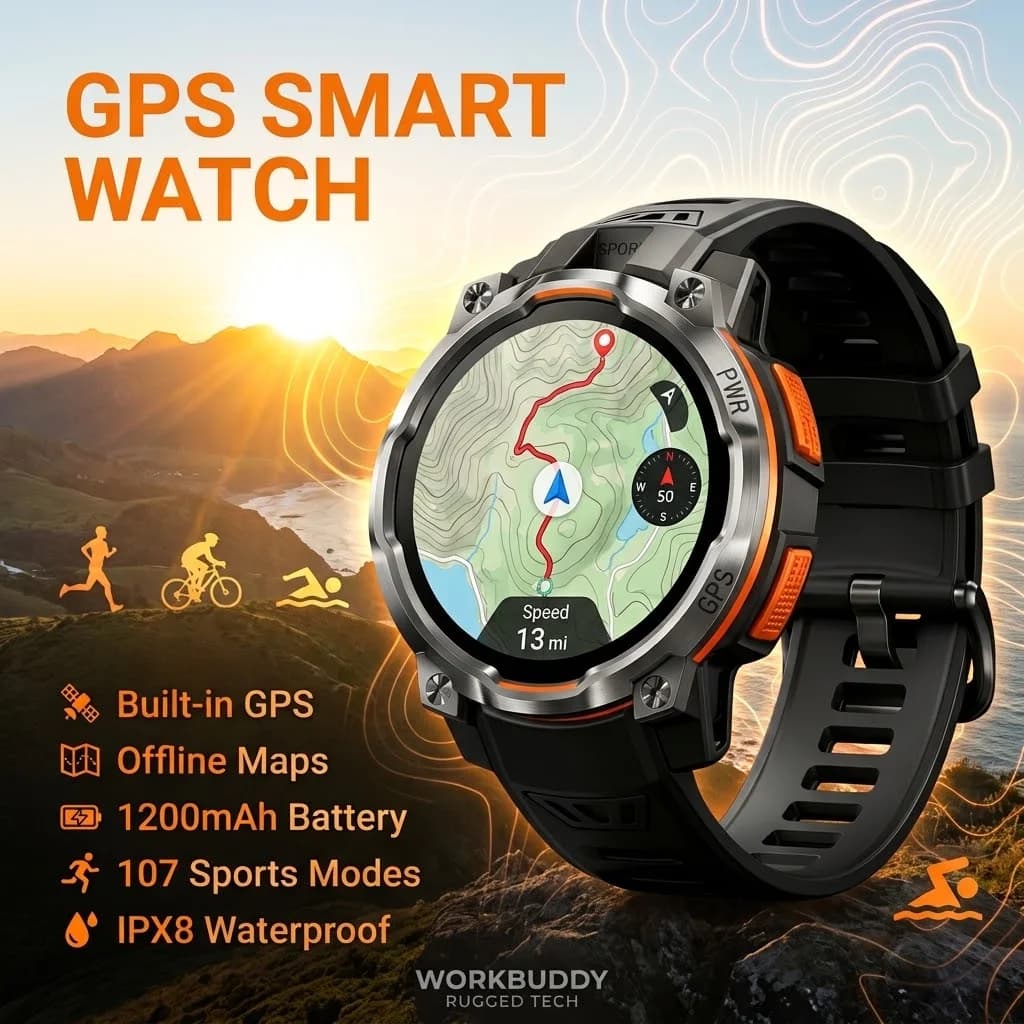 2026 VWAR Smartwatch New Built-in GPS Offline Map Outdoor 15 Days Large Battery 100+ Sports IPX8 Waterproof AI Sports Watch Men