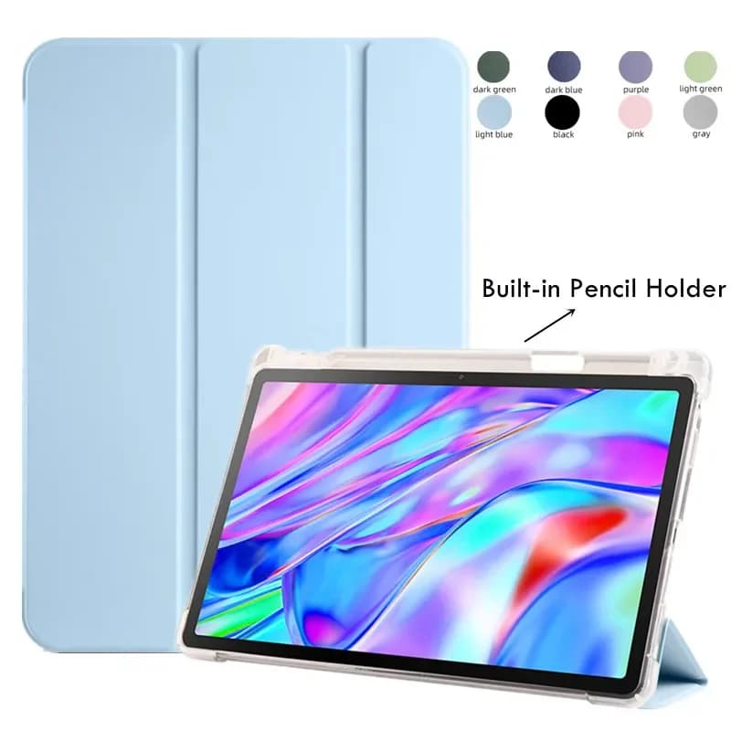Funda per iPad Pro 11 2024 custodia M4 con portamatite Cover morbida trasparente Funda per iPad Air 6 5 4 Gen custodia per iPad 7 8 9 10 Cover