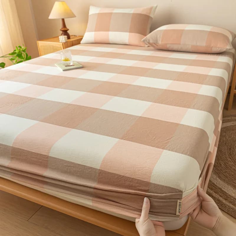 Summer and Autumn Pure Cotton Old Coarse Cloth Bedsheet Single Piece Cotton Dust Cover Anti Slip Mattress Sheet Protective Cover