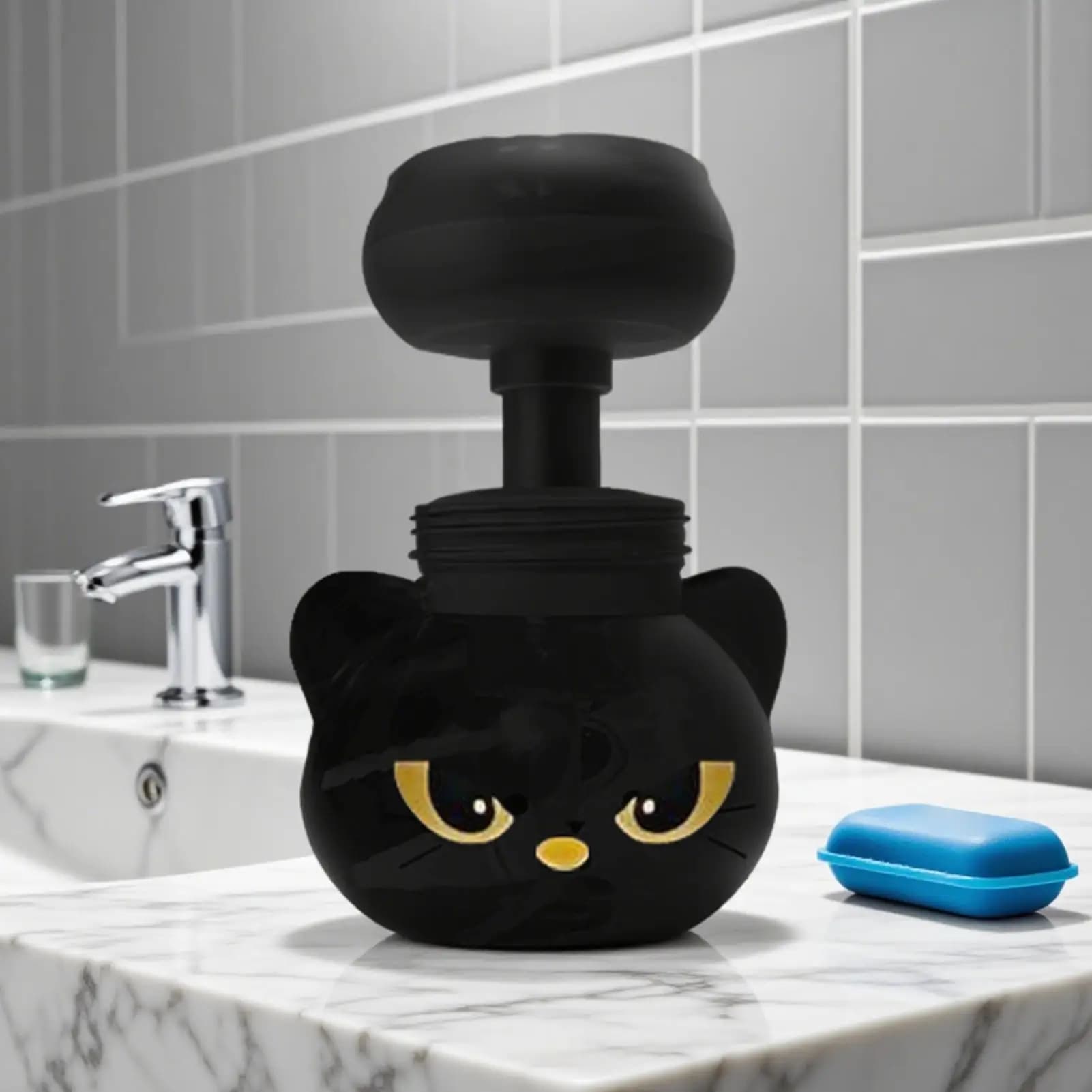 Dispenser di sapone in schiuma con zampa di gatto ricaricabile - Pompa a forma di zampa carina per lavello da cucina, bagno, dispenser di sapone liquido per bambini adulti