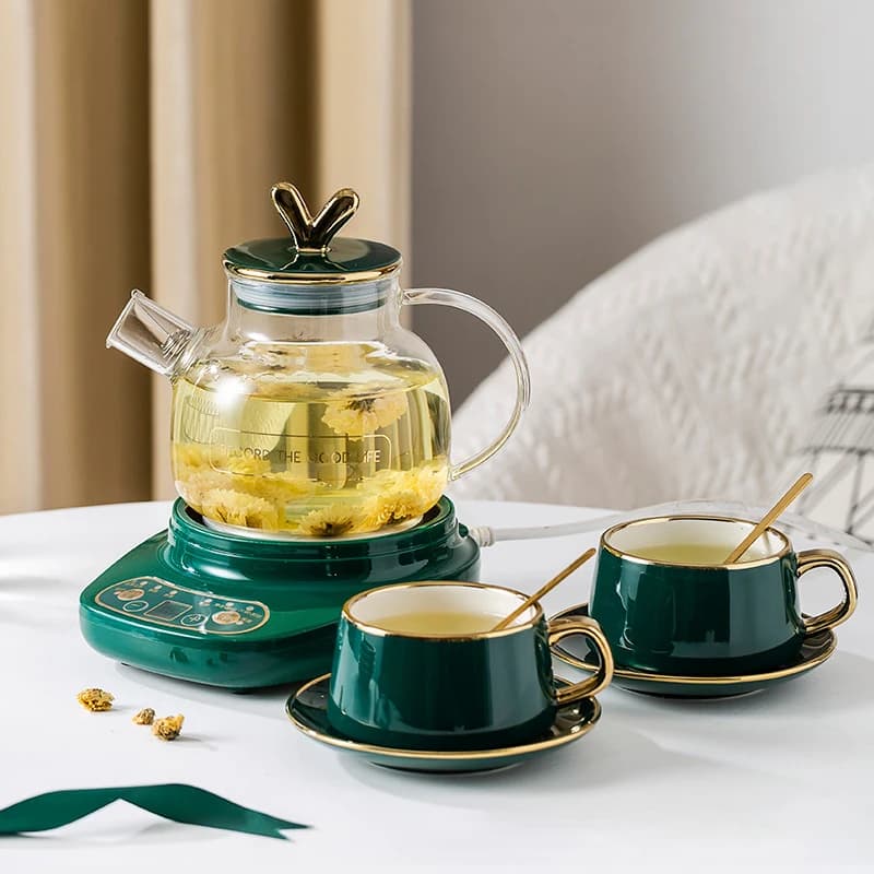 Bollitore elettrico Zuppa dolce bollita Aspetto ufficio Piccolo vaso da fiori Pentola da cucina domestica multifunzionale in vetro pieno 220V