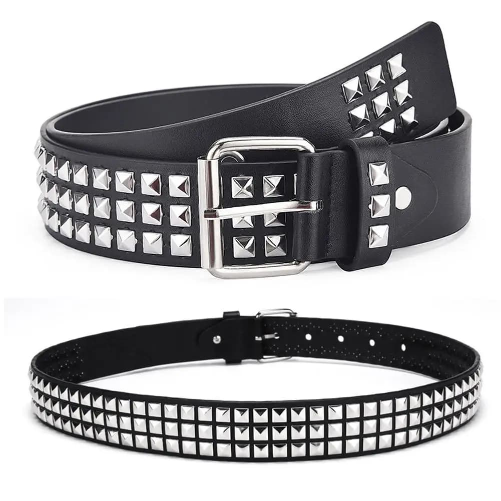 Nuova Cintura 2026 con Borchie Quadrate e Rivetti, Cintura in Metallo a Piramide, Cintura Punk con Accessori Metallici per Uomo e Donna, Cintura per Jeans, Cintura Y2K, Cintura di Design, Cinture da Donna