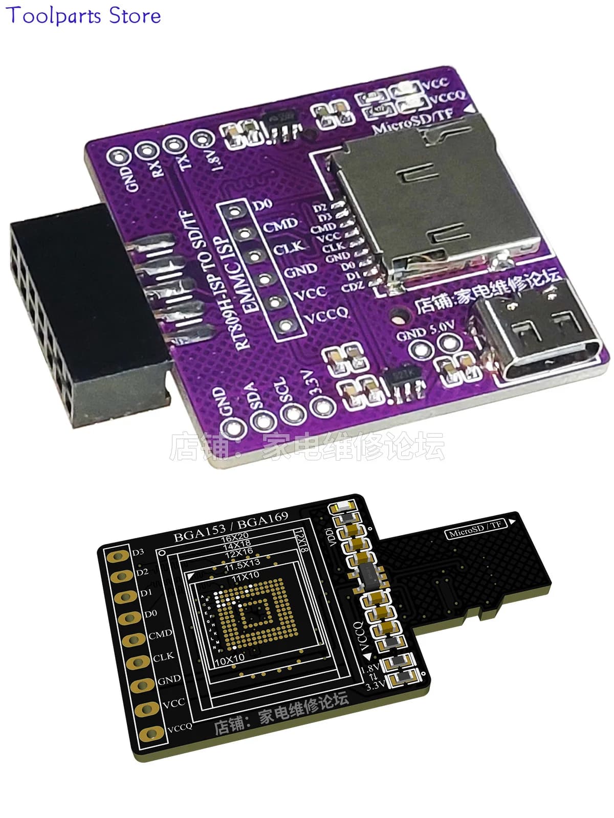 Presa per Slot per schede TF_SD da RT809H-ISP a interfaccia di conversione della scheda semplice EMMC No smontaggio Fly Wire combustione Online