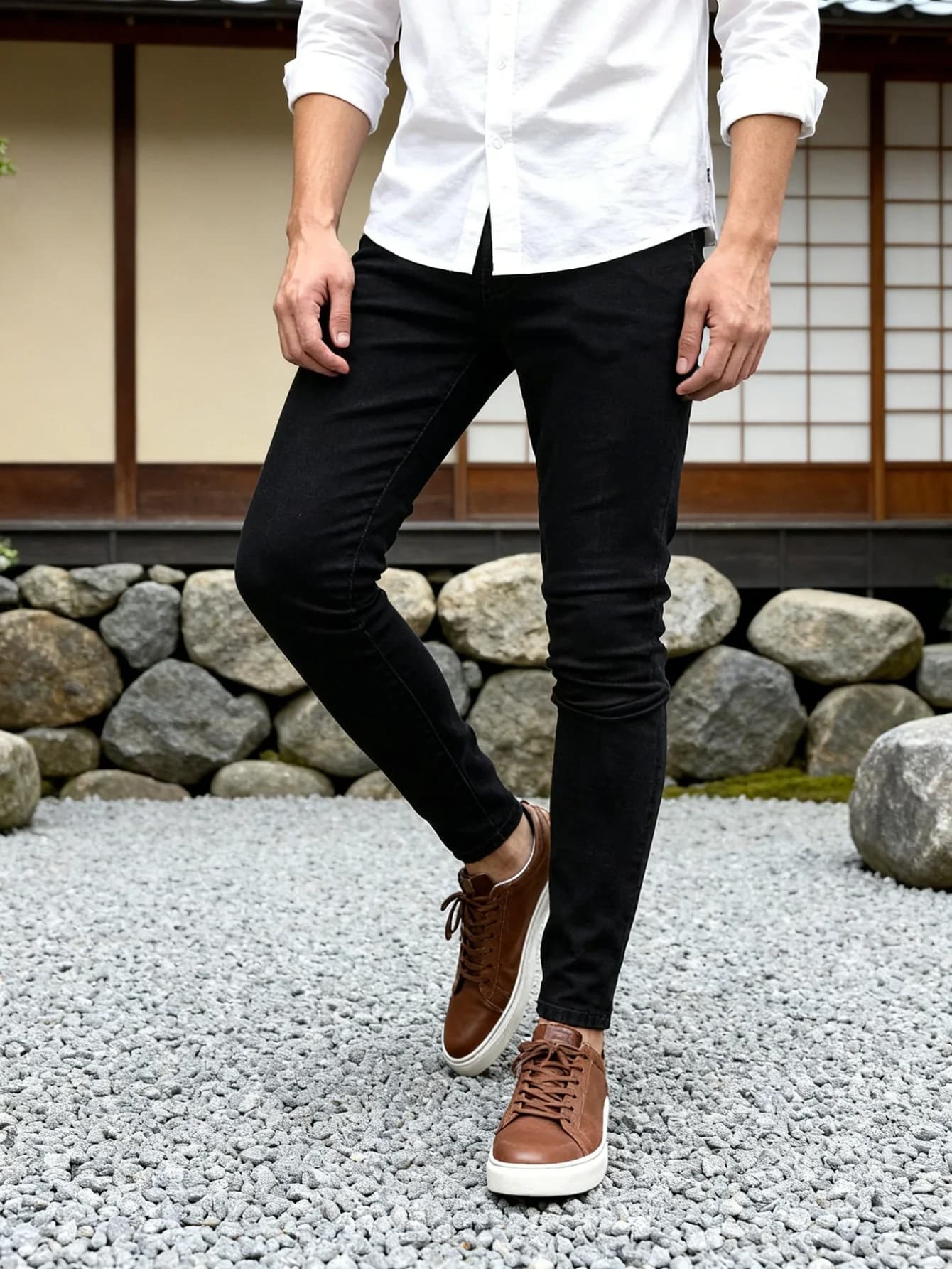 Men's Black Original Skinny Jeans Pant Y2K Drip Style Casual Street Denim No accessories or belts included