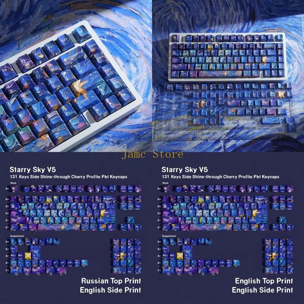 LX0B 130 Keys PBT Keycap Set For Mechanical Keyboards With Cartoon Art Theme
