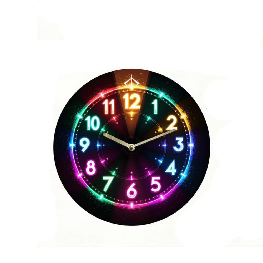 Wall Clock 2D Silent Wood Roll With Alarm Clock, Digital LED Display for Precocious Education, Electronic Color Clock