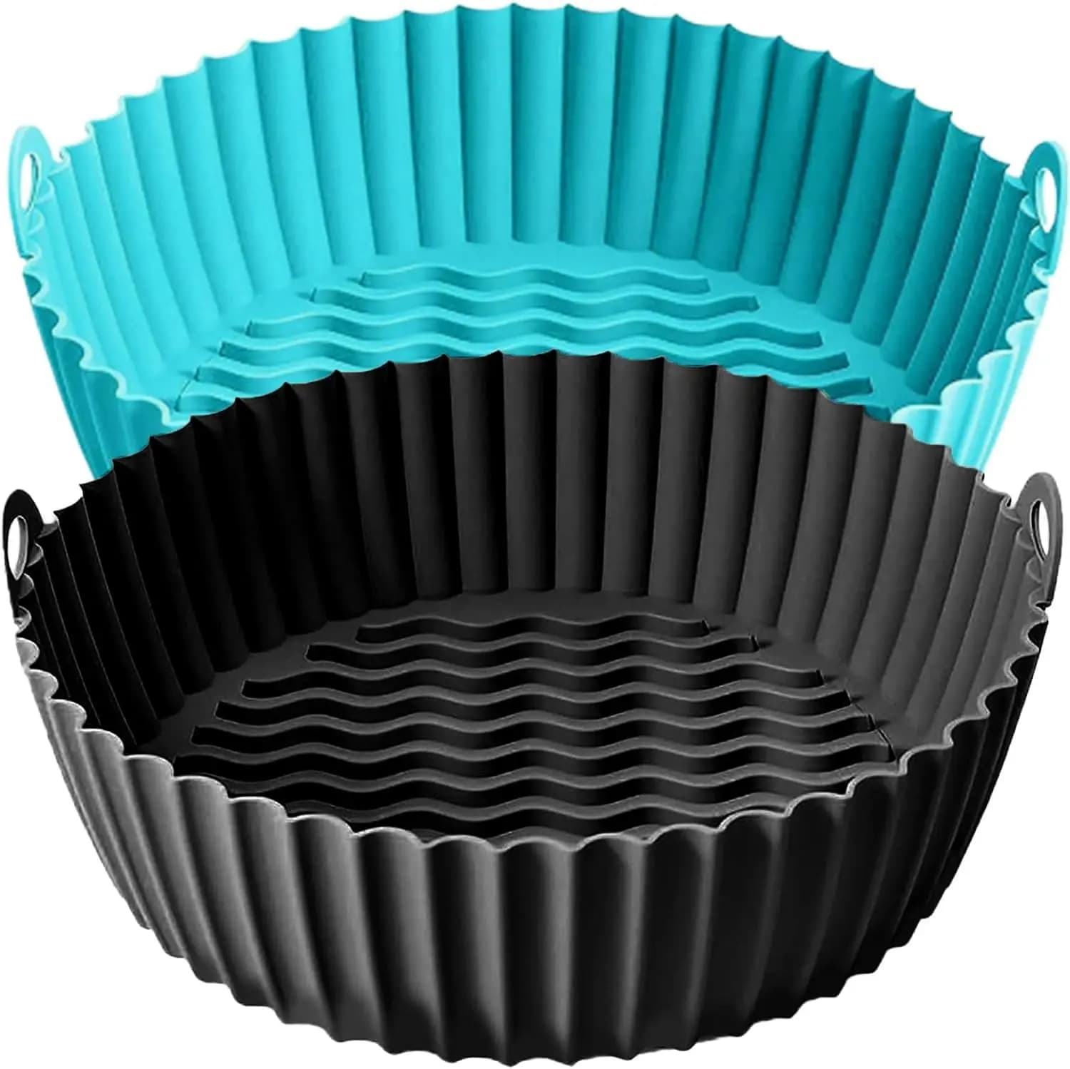 Silicone Coatings Reusable by 8 Inches with Air Fryers 3-6 QT, Non-sticks and Easy to Clean (Pack of 2)