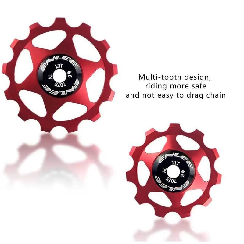 Pulegge Deragliatore Posteriore Bici 11T 13T con Cuscinetti in Acciaio, Ruota Guida per MTB Bici da Strada, Ricambi Bici