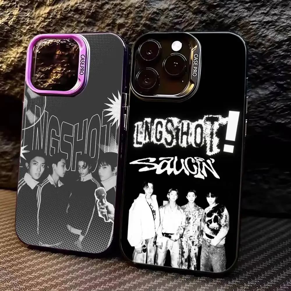 Custodia per telefono LNGSHOT SHOT CALLERS lngshot4sho per iPhone 17, 16, 15, 14, 13, 12, 11 Plus, Pro Max, colorata argento