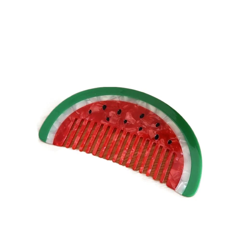 New Wide Toothed Acetate Comb Cartoon Animal Fruit Design Hair Care Comb Massage Function Anti-static Barber Shop Comb