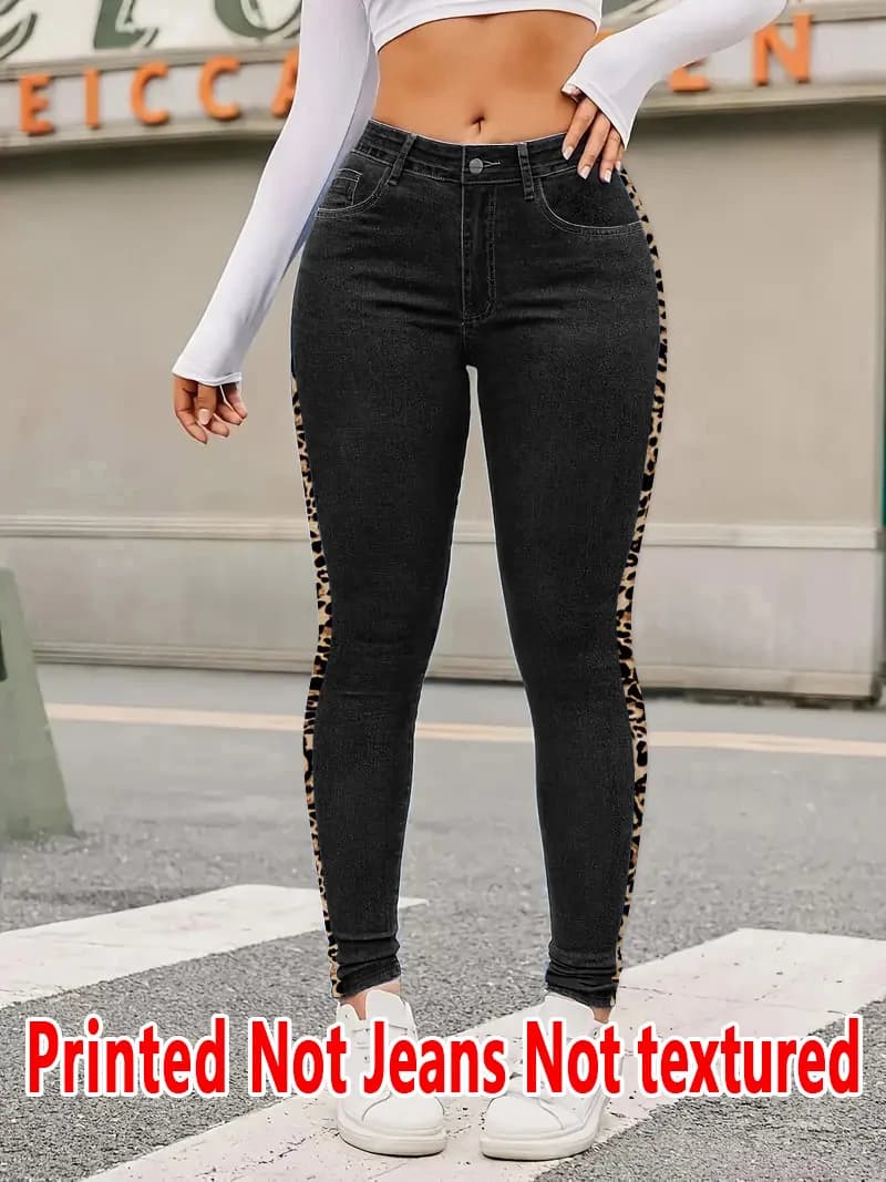 1333 [Pantaloni Stampati - Non in Tessuto Denim] Leggings Stampati Senza Texture - Tessuto Non Denim, Pantaloni Lunghi da Donna