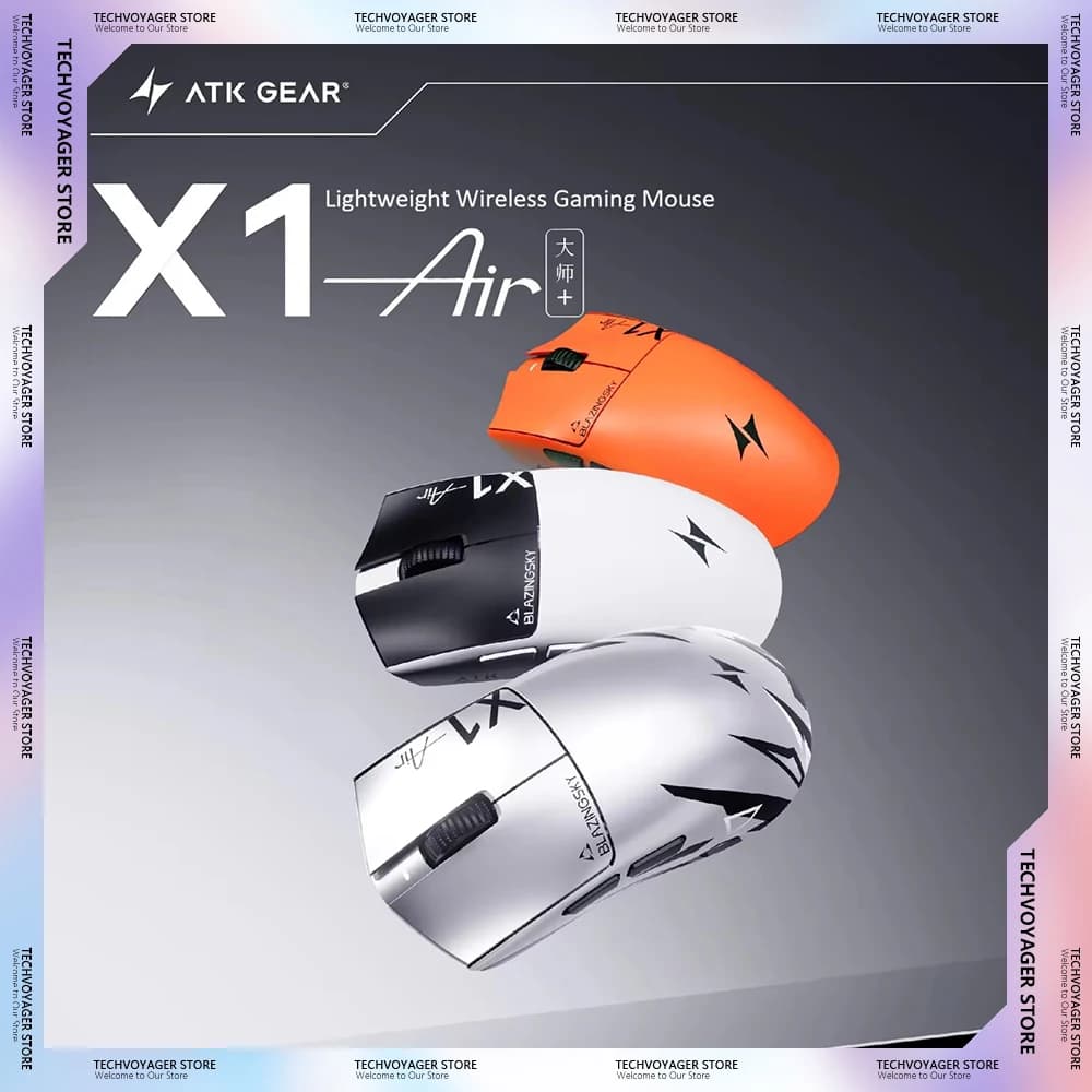 ATK BlazingSky X1 Air Master Wireless Gaming Mouse Esports Mouse Dual 8K Polling PAW3955 Lightweight Ergonomic FPS For PC Gift