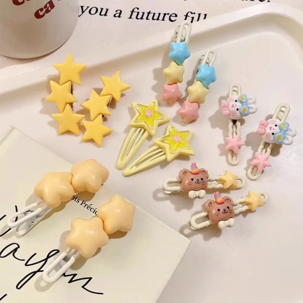 Cute Alloy Star Hair Clip Sweet Fairy Y2K Hair Clip Hair Accessories Dopamine Banger Clip for Girls