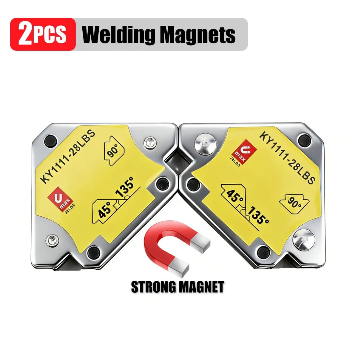 2 pz 12.5 KG Supporti di Saldatura Magnetica Angolo di Saldatura Freccia Magnete Saldatura Fixer Posizionatore Ferrite Tenendo Strumenti di Localizzazione Ausiliaria