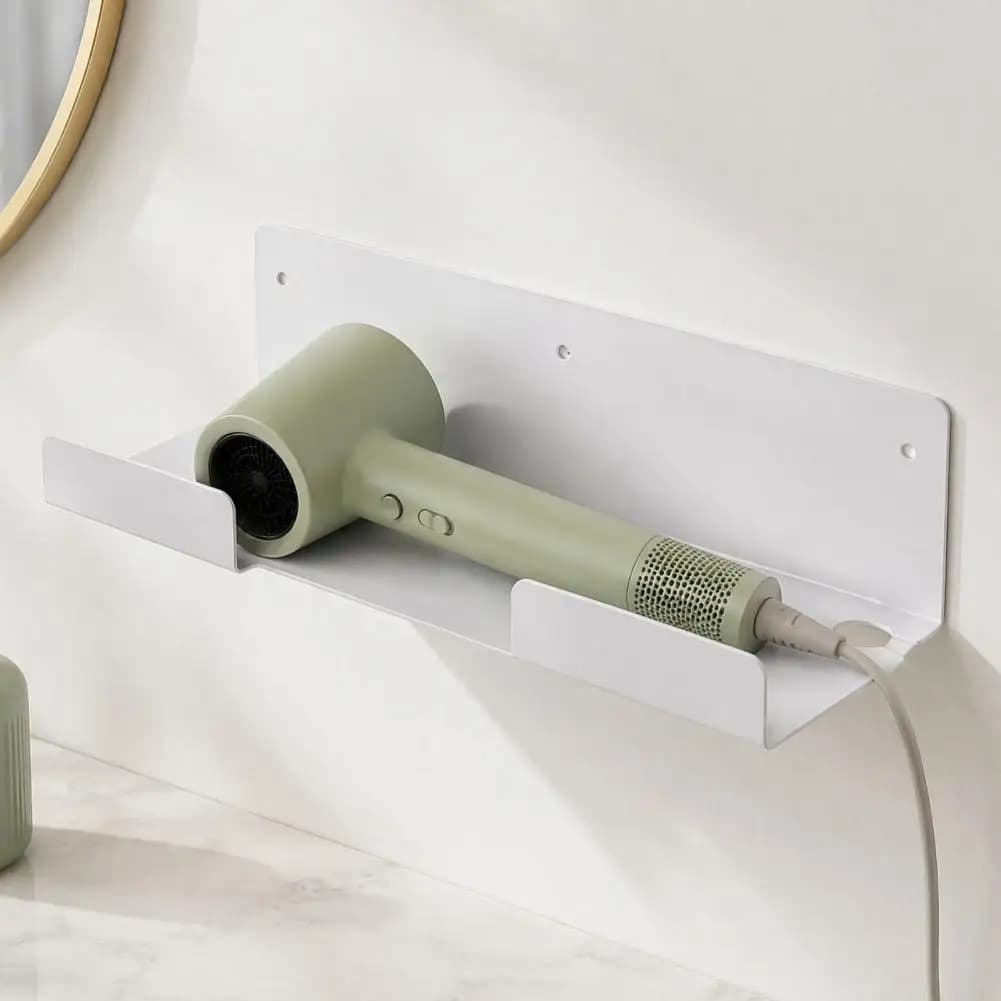 Wall Mounted Hair Dryer Holder Wall Mounted Hair Straightener Holder Acrylic Hair Dryer Organizer for Bathroom for Tools